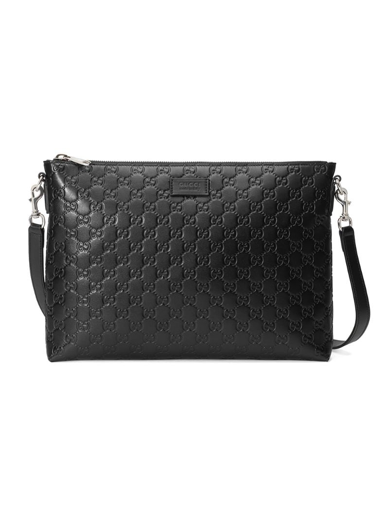 Gucci - Gucci Signature soft messenger - men - Microfibre/Leather - One Size - Black