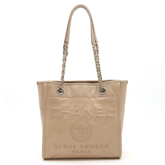Chanel Calfskin Deauville 2WAY Bag Pink Beige A93256