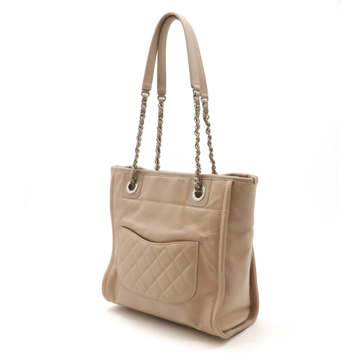 Chanel Calfskin Deauville 2WAY Bag Pink Beige A93256