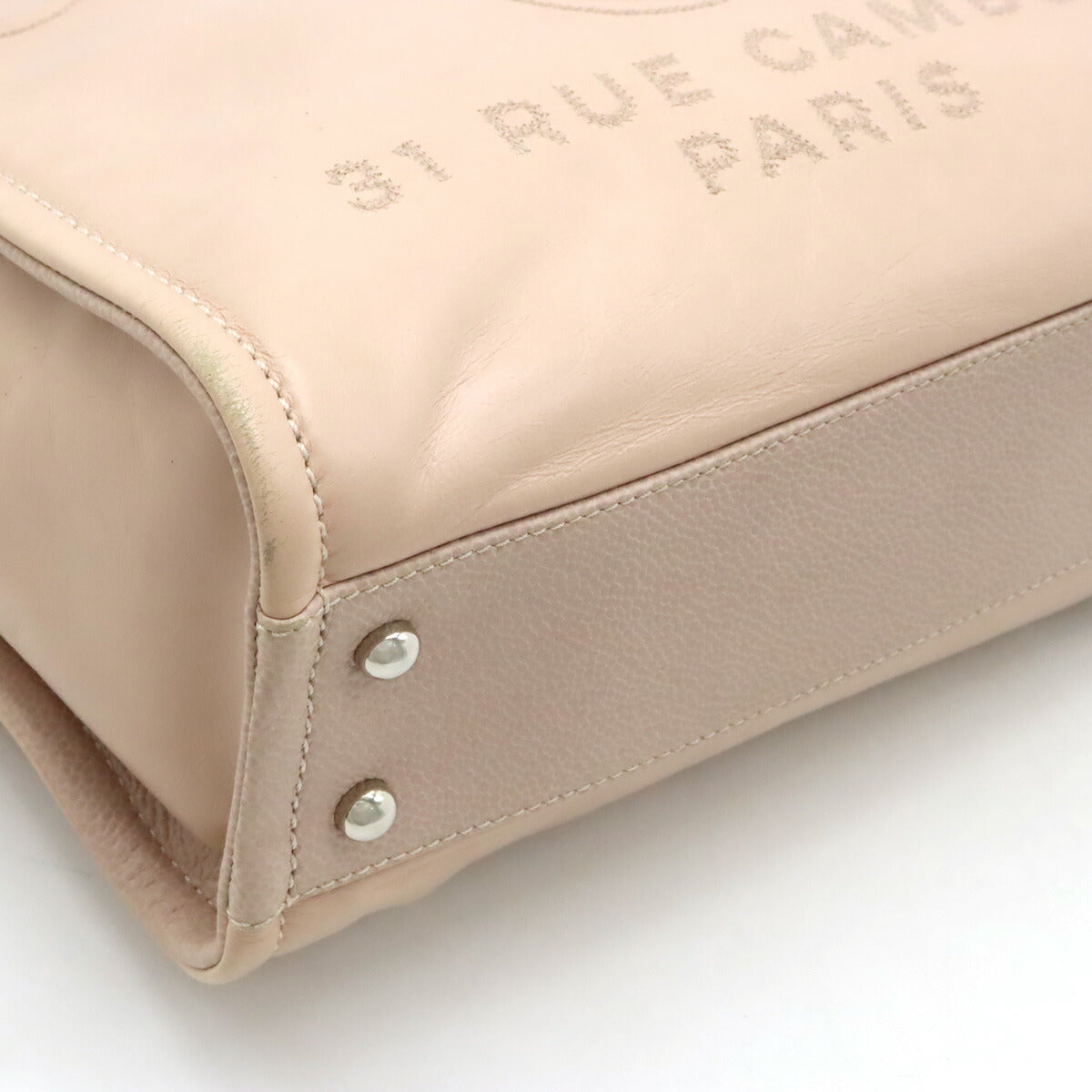 Chanel Calfskin Deauville 2WAY Bag Pink Beige A93256