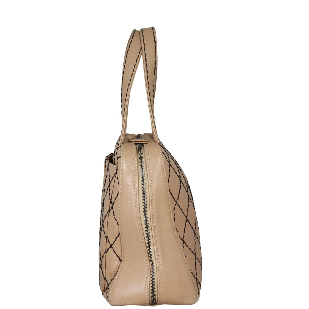 Chanel Wild Stitch Tote Matte Hardware Black Brown Tote Bag