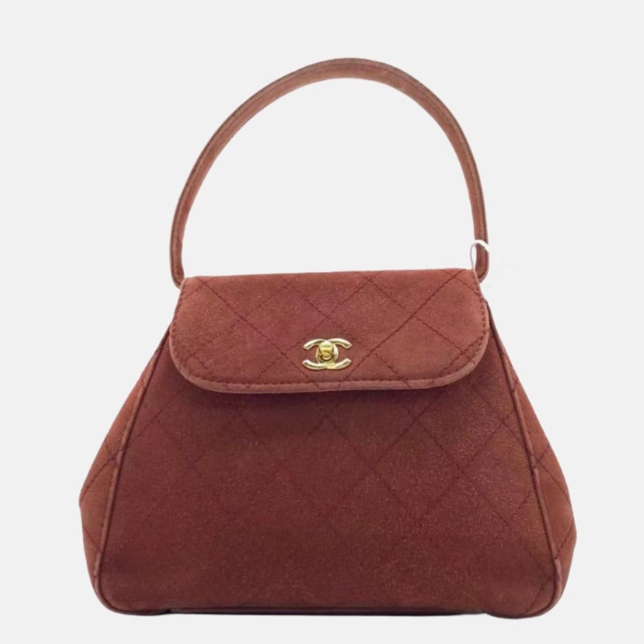 Chanel Kelly - Caramel Tan Suede Top Leather Mini Bag