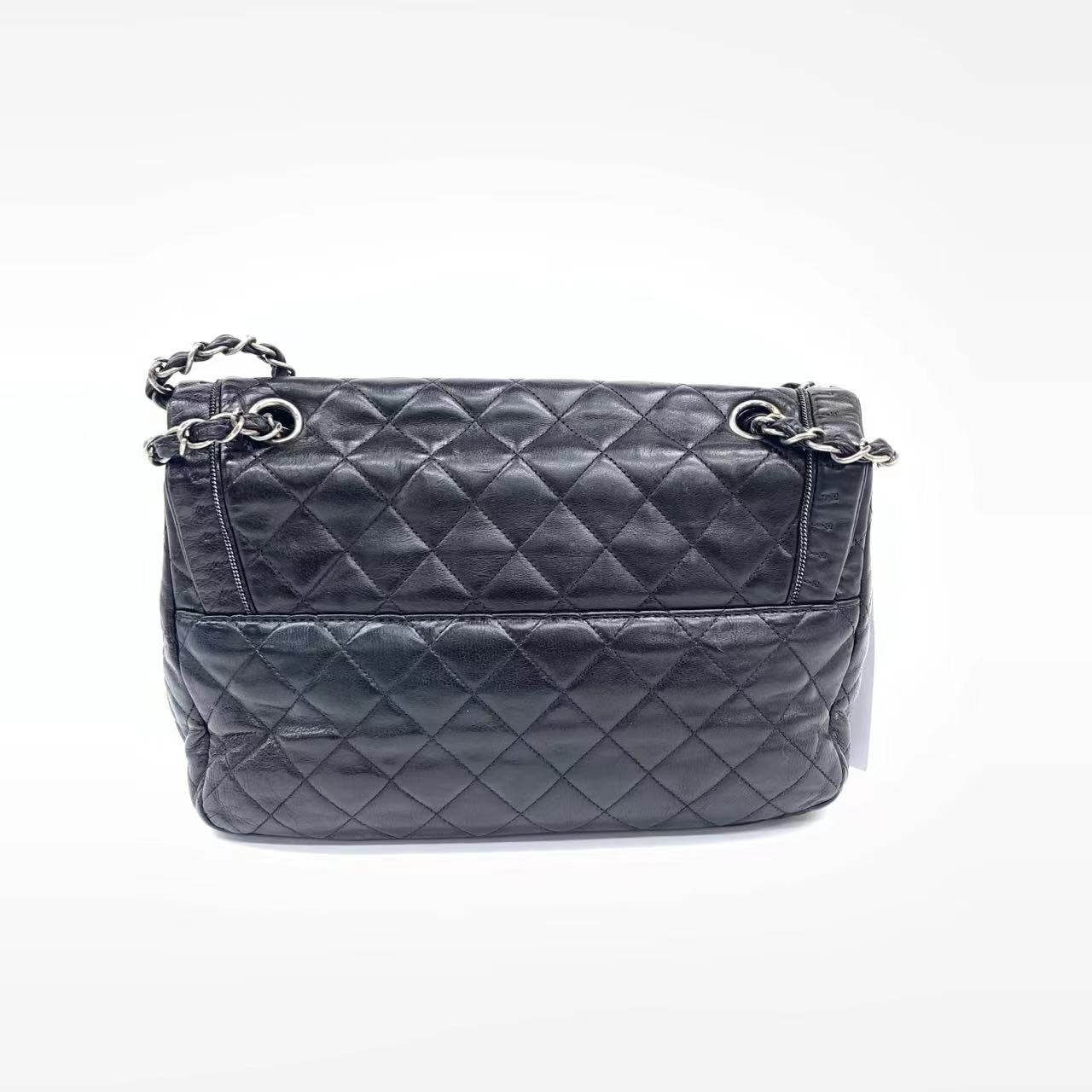 Chanel Istanbul Flap Knot Redyed Black Leather Shoulder Bag