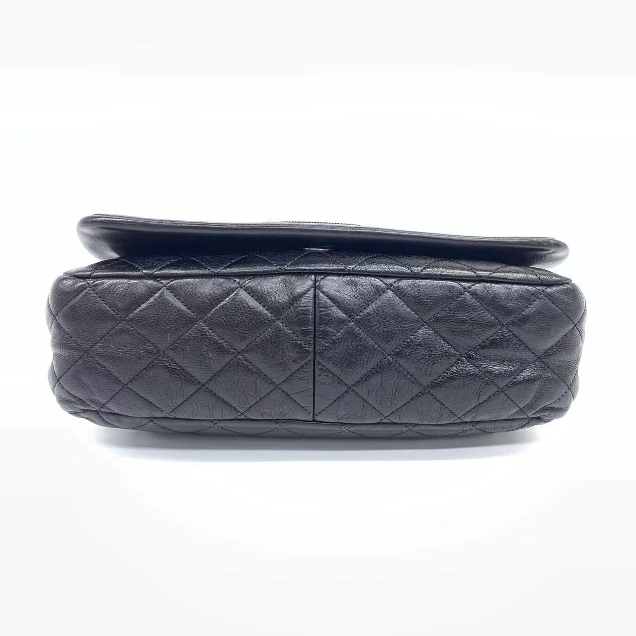 Chanel Istanbul Flap Knot Redyed Black Leather Shoulder Bag
