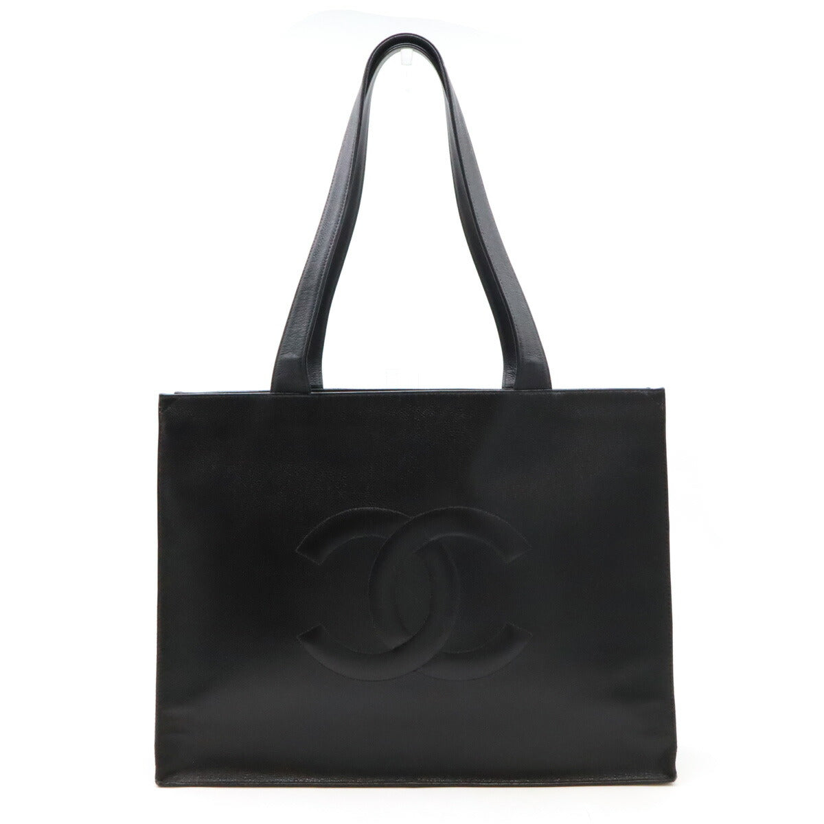 Chanel Caviar Skin Coco Mark 2way Tote Bag Black