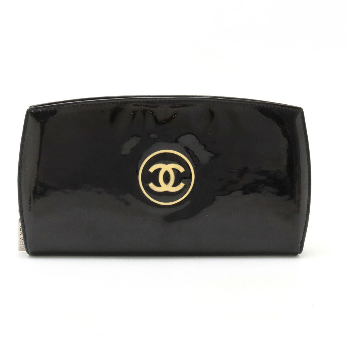 Chanel Patent Leather Make Up Coco Mark Long Wallet A47662