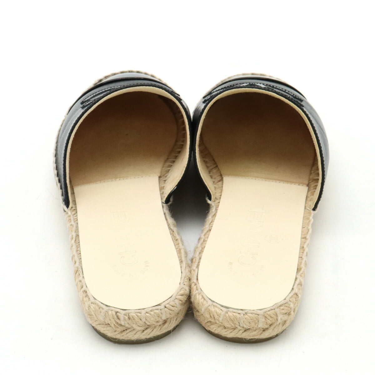 Chanel Coco Mark Leather Espadrille Sandals