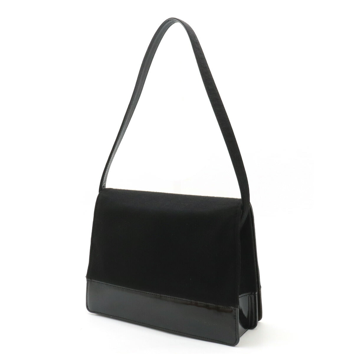 Chanel Cotton Jersey Patent Leather Coco Mark Shoulder Bag