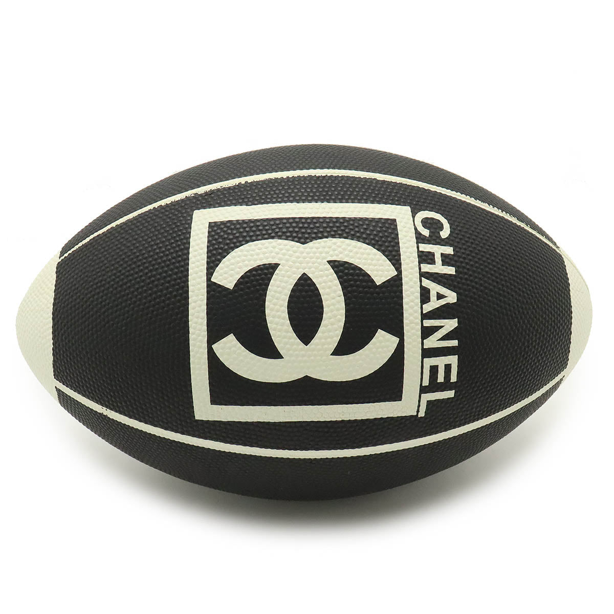 Chanel Rubber Coco Mark Rugby Ball Black White Bag