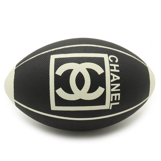 Chanel Rubber Coco Mark Rugby Ball Black White Bag