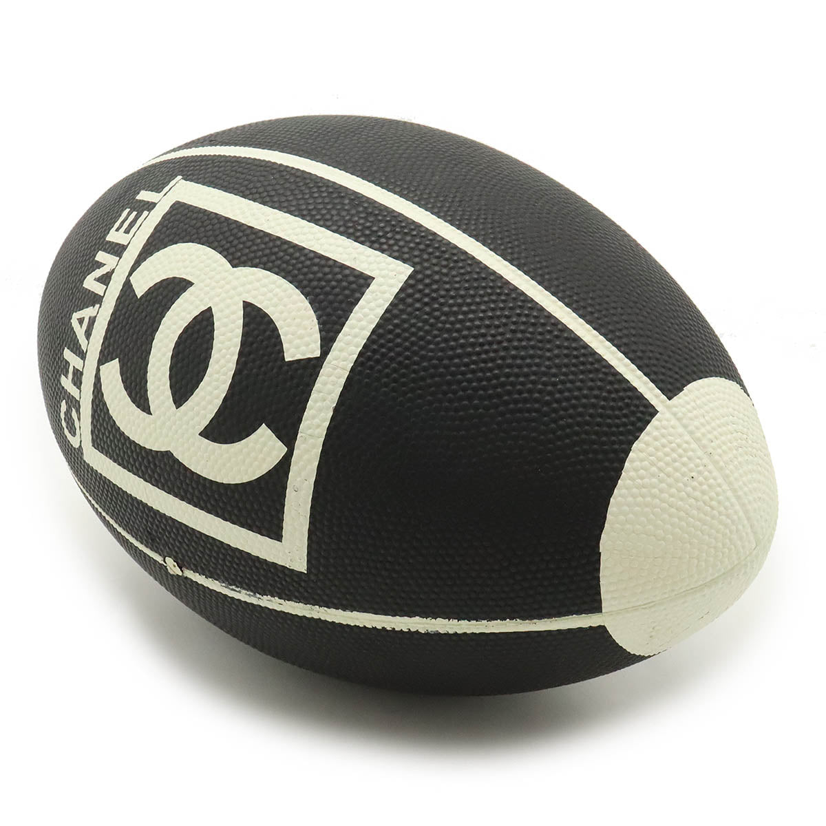 Chanel Rubber Coco Mark Rugby Ball Black White Bag