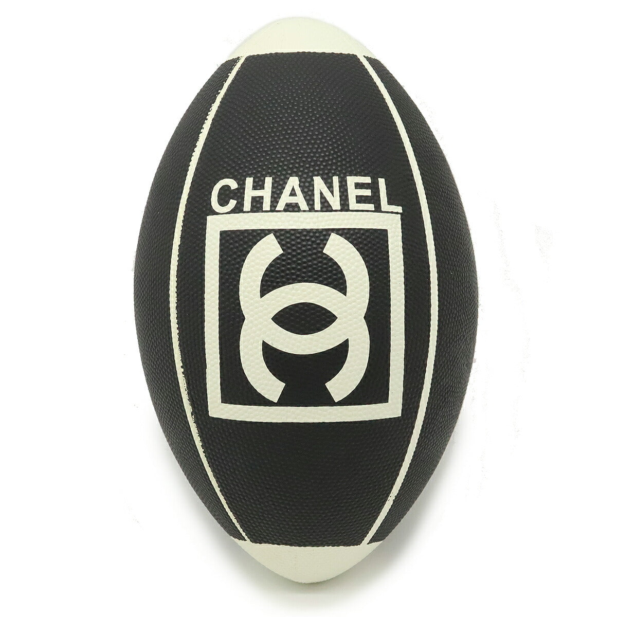 Chanel Rubber Coco Mark Rugby Ball Black White Bag