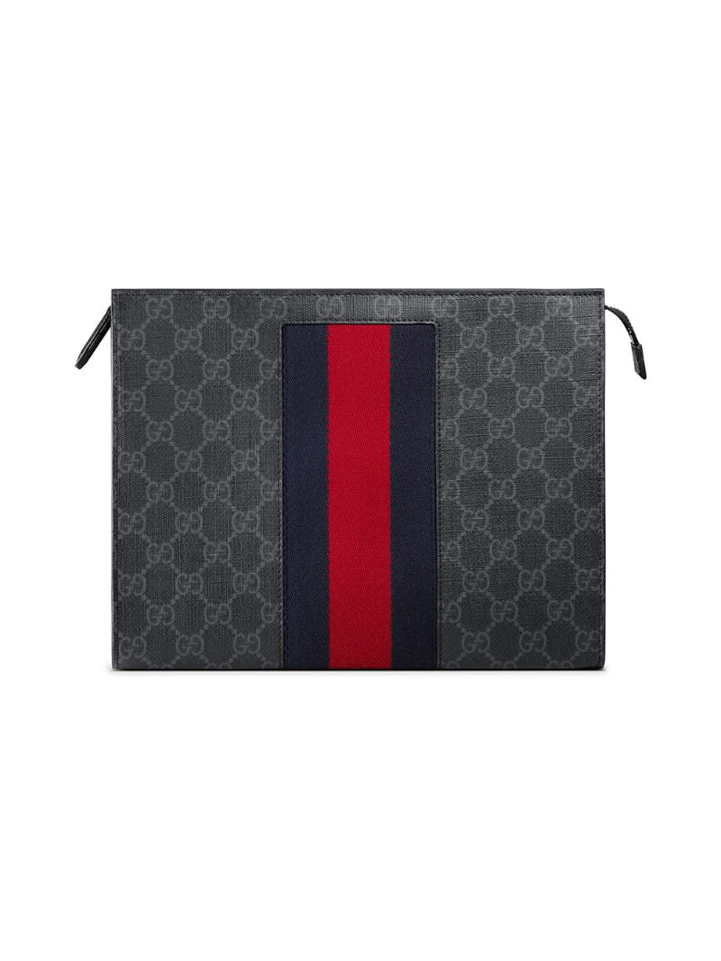 Gucci - GG Supreme Web cosmetic case - men - Cotton/Canvas - One Size - Black