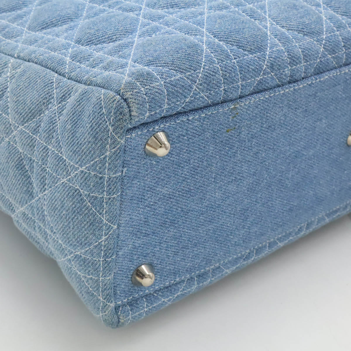 Dior Christian Lady 2Way Bag Light Denim Blue Travel Bag 2Way Light Blue