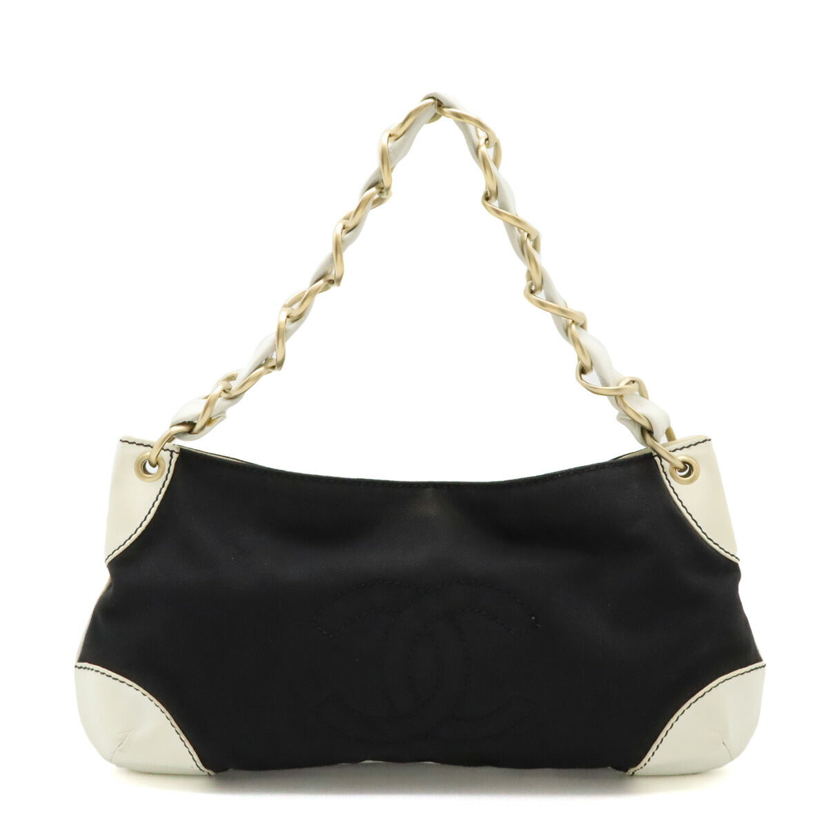 Chanel Coco Mark Canvas Leather Shoulder Bag
