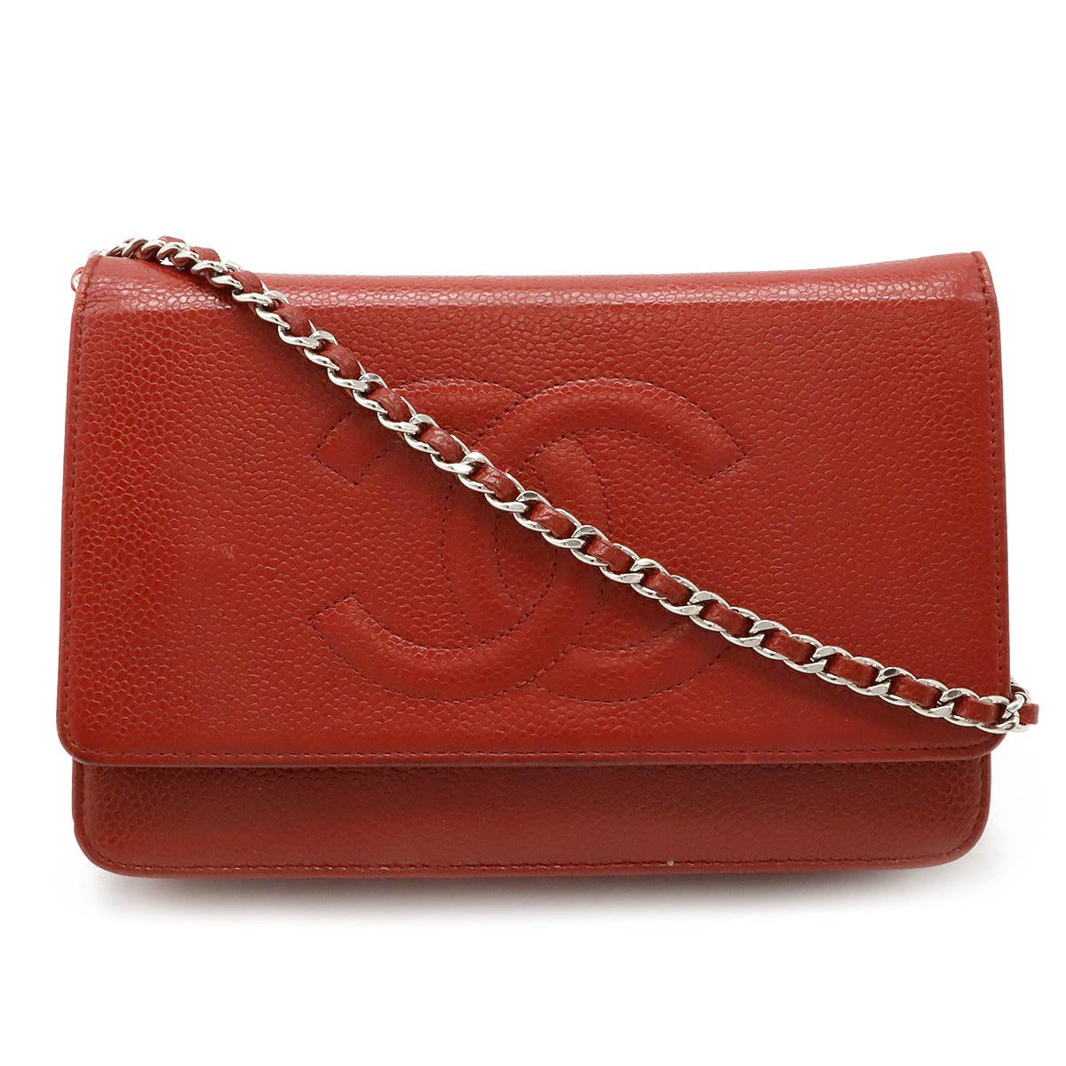 Chanel Coco Mark Caviar Chain Wallet Shoulder Bag