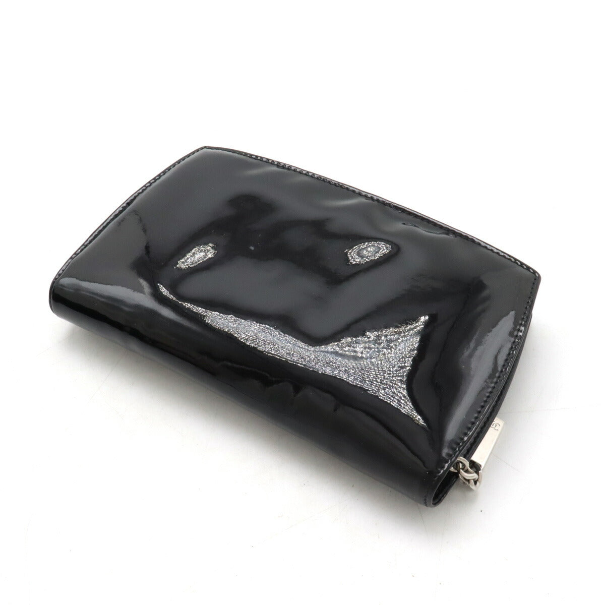 Chanel Patent Leather Make Up Coco Mark Long Wallet A47663