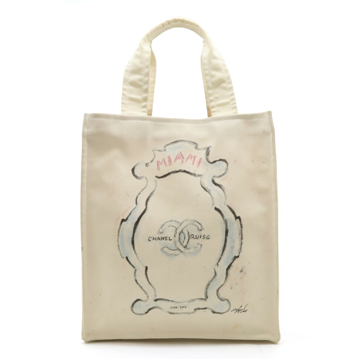 Chanel Canvas Miami Cruise Line Coco Mark 2Way Tote Bag A46069