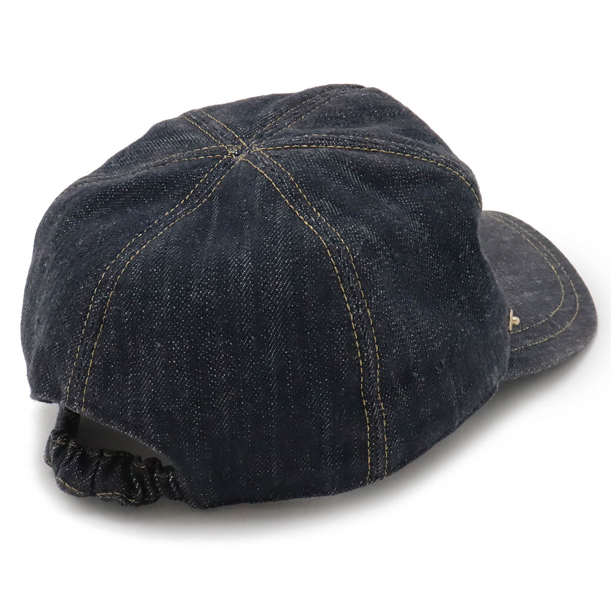 Chanel Denim Coco Mark Cap Denim Blue Gold Stitch