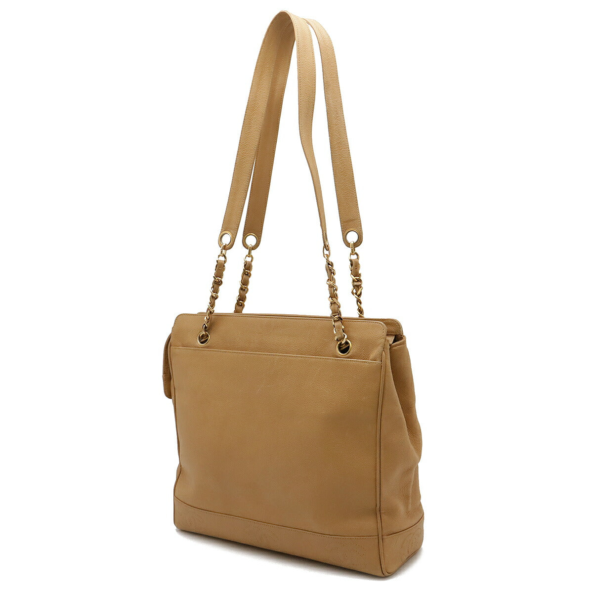 Chanel Caviar Skin Coco Mark Triple Coco 2WAY Shoulder Bag