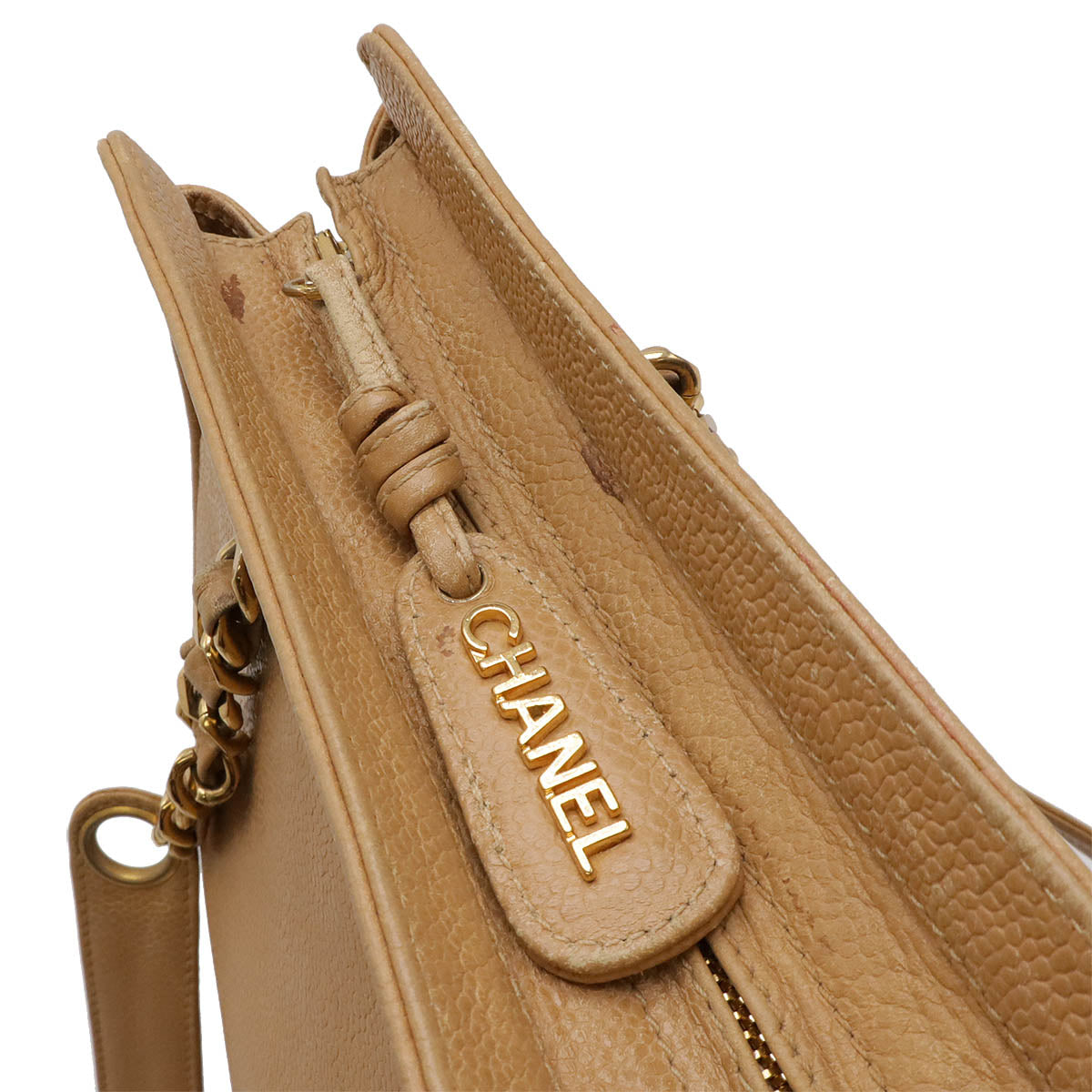 Chanel Caviar Skin Coco Mark Triple Coco 2way Shoulder Bag
