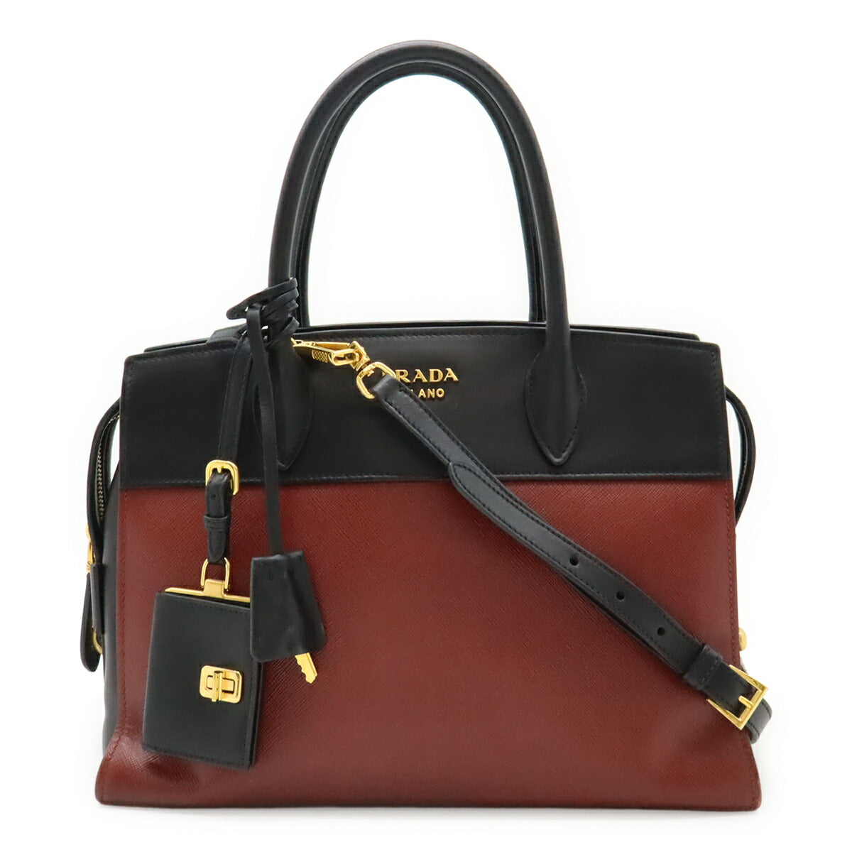 Prada Esplanade 2Way Bag Leather Travel Bag Leather 2Way Bag