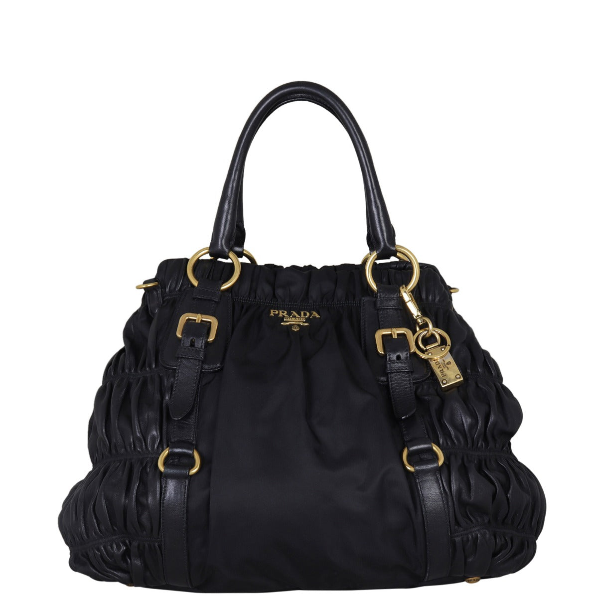 Prada Tessuto Gaufre Bag Leather Travel Bag