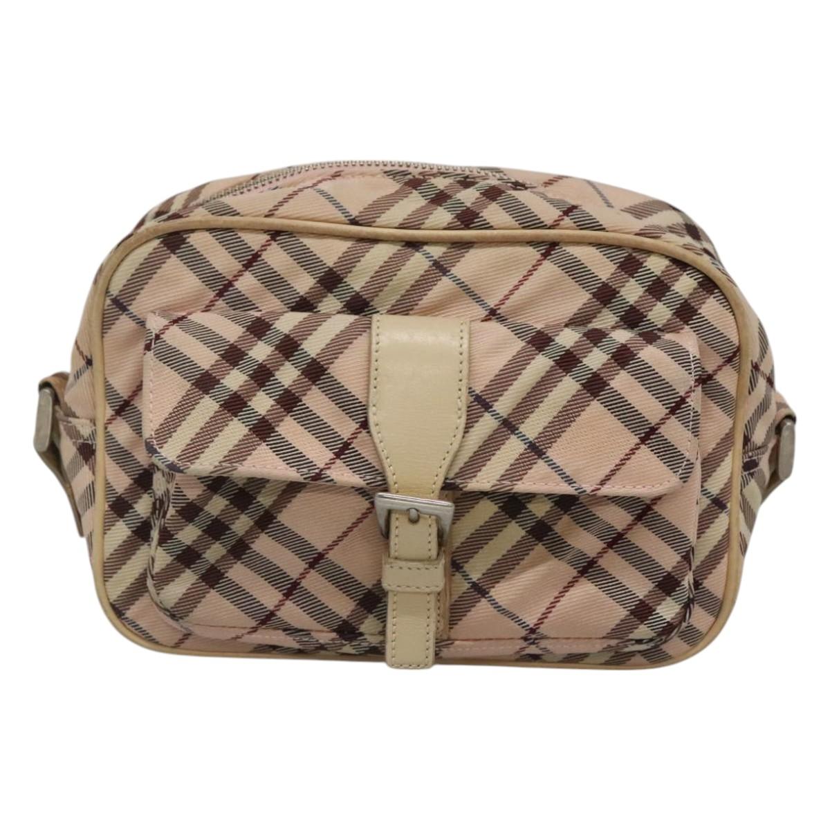 Burberry Label Synthetic Shoulder Bag Blue Pink