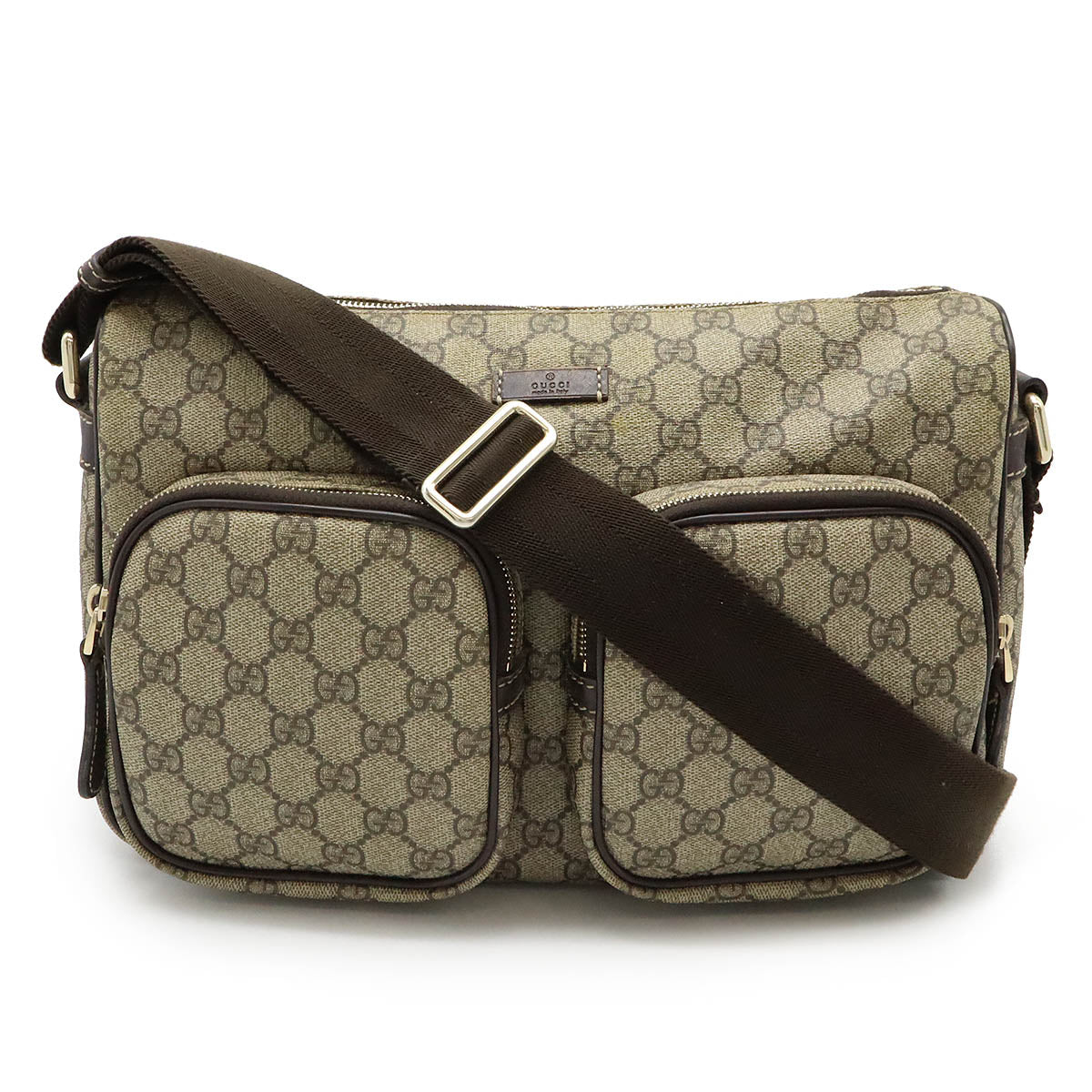Gucci Supreme Pvc Coated Shoulder Bag Canvas Brown 246881