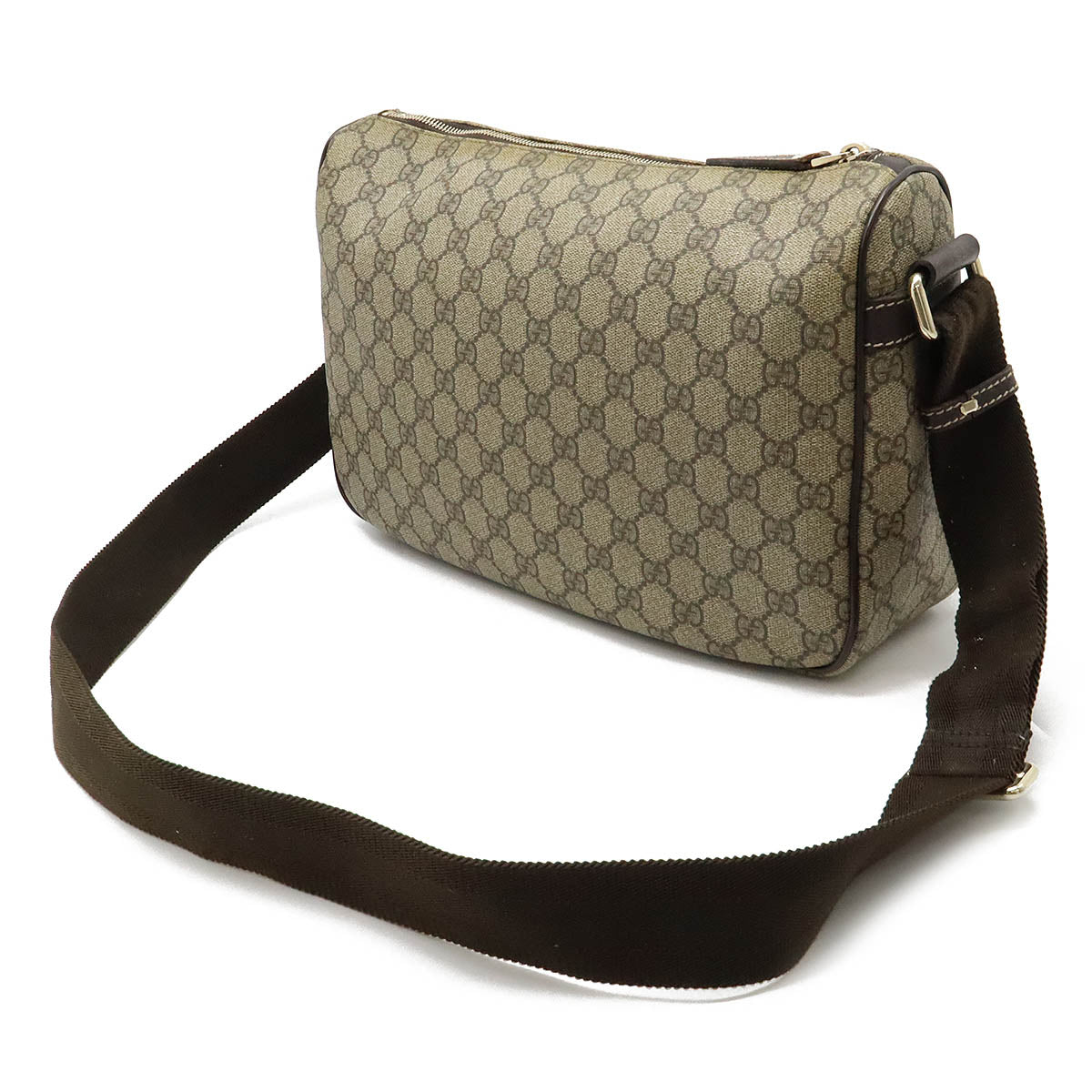 Gucci Supreme Pvc Coated Shoulder Bag Canvas Brown 246881