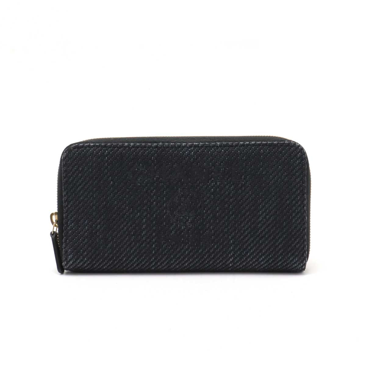 Chanel Deauville Line Straw Canvas Leather Long Wallet A80056