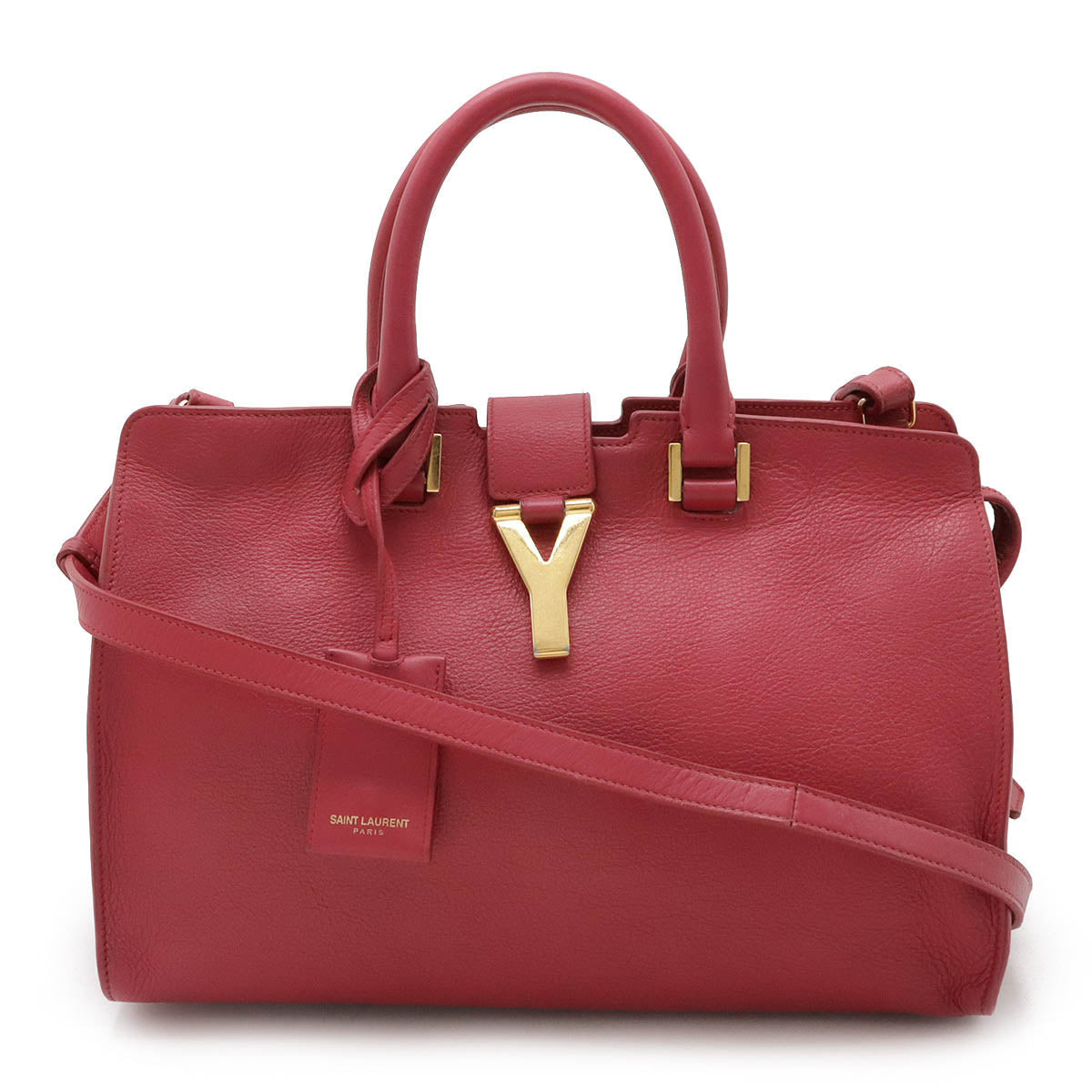 YSL Saint Laurent Paris Ligne Petit Cabas 2Way Bag Leather Travel Bag