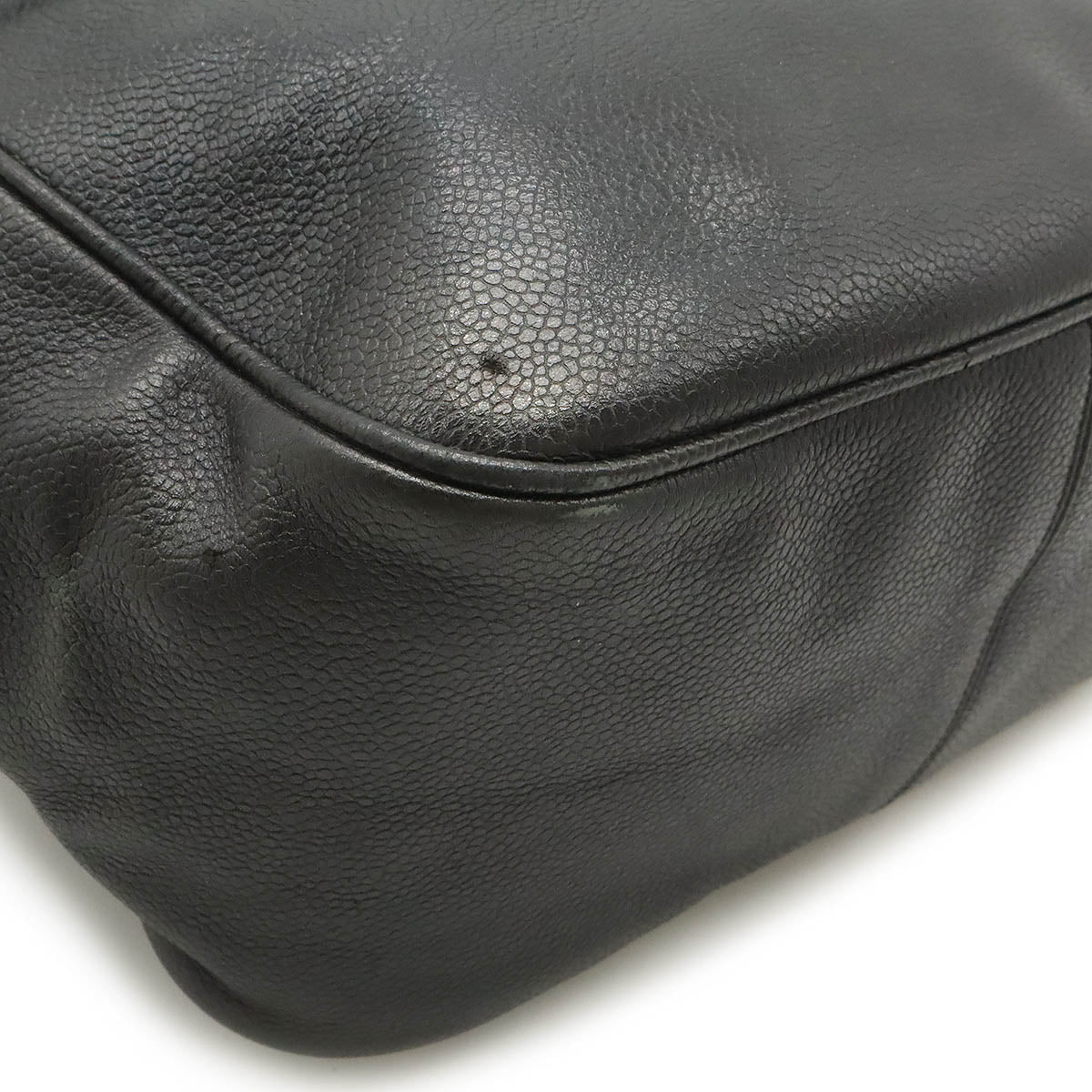 Chanel Caviar Skin Coco Ball Coco Mark Drawstring Backpack Leather Black