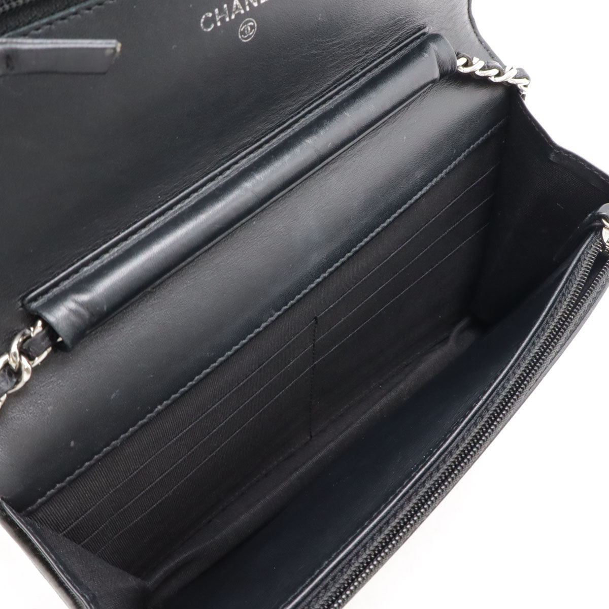 Chanel Caviar Skin Coco Mark Chain Wallet A48654