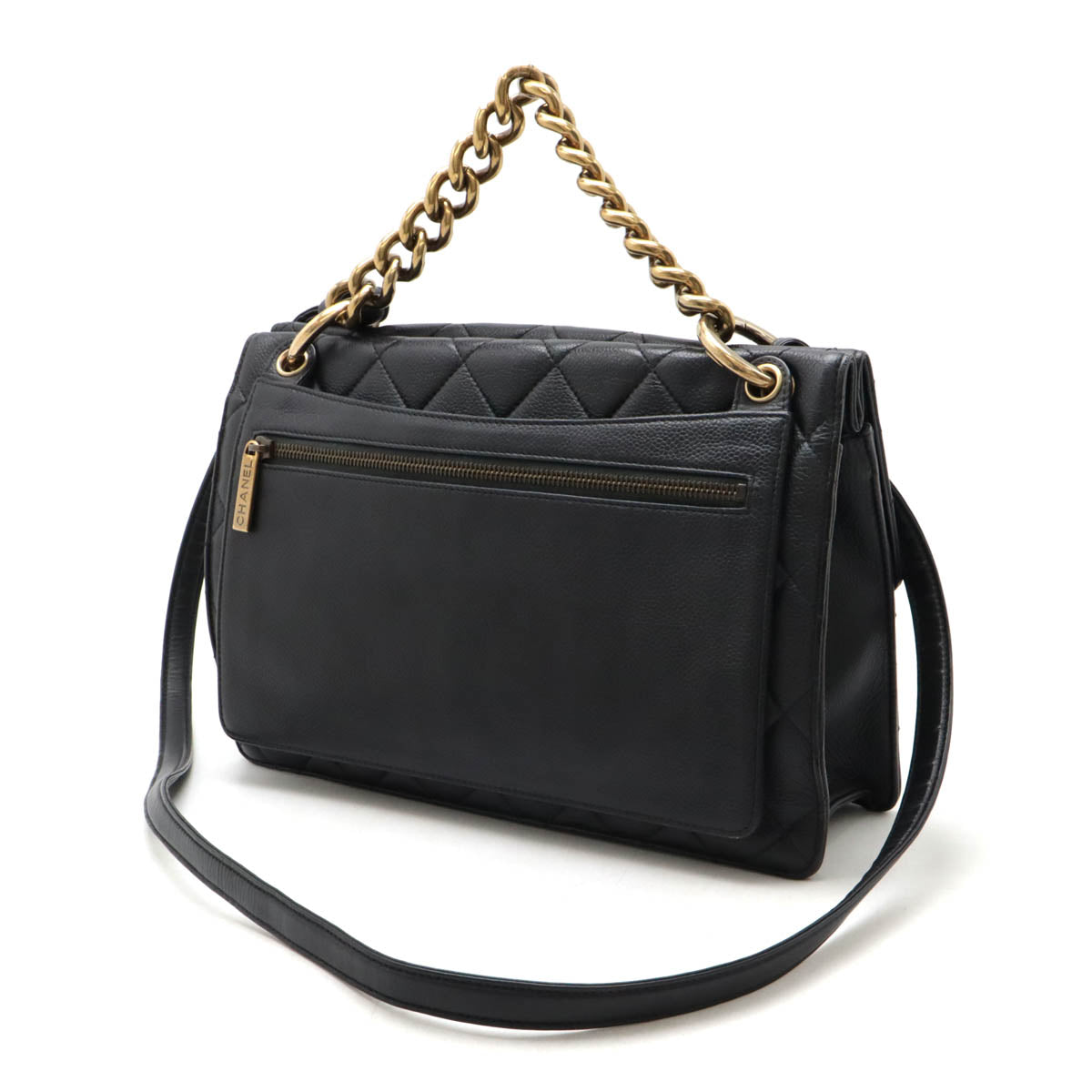 Chanel Caviar Skin Matelassé Coco Mark 2Way Shoulder Bag