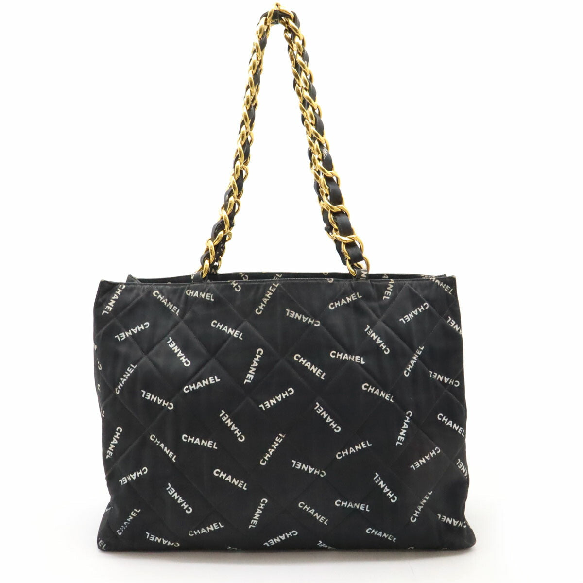 Chanel Coated Canvas Logo Chain Tote Bag Tote Bag