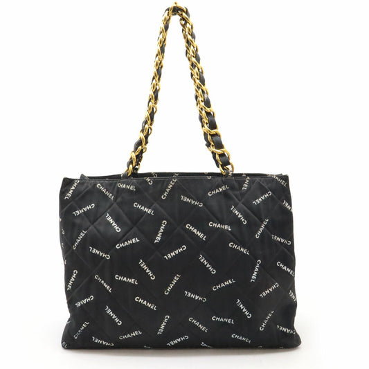 Chanel Coated Canvas Logo Chain Tote Bag Tote Bag