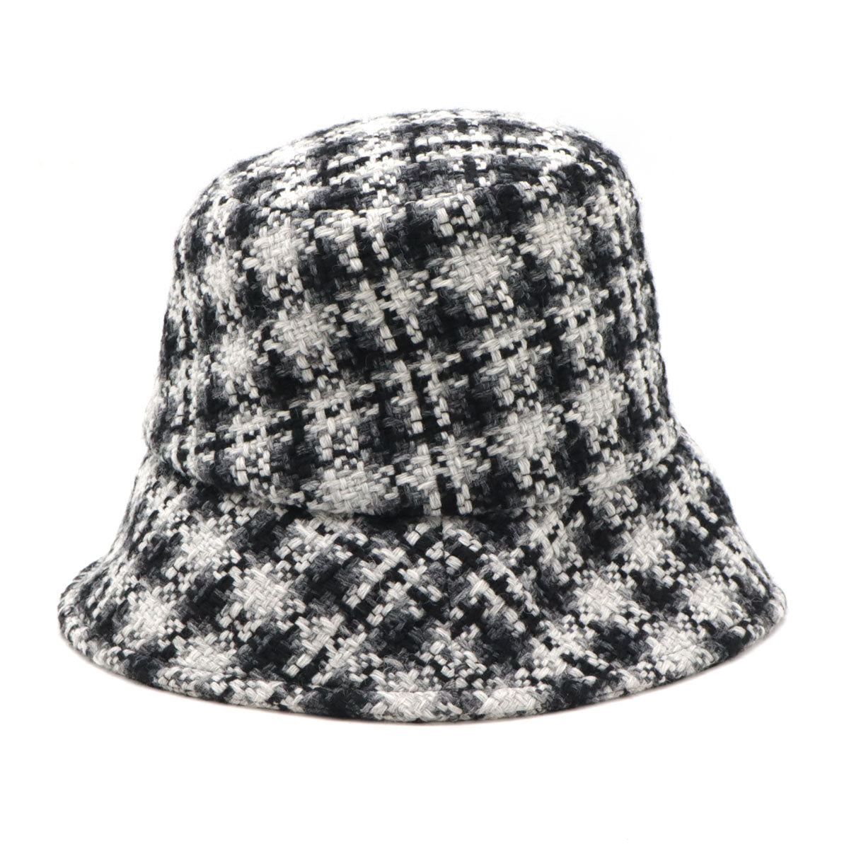 Chanel Tweed Coco Mark Bucket Hat Wool Hat
