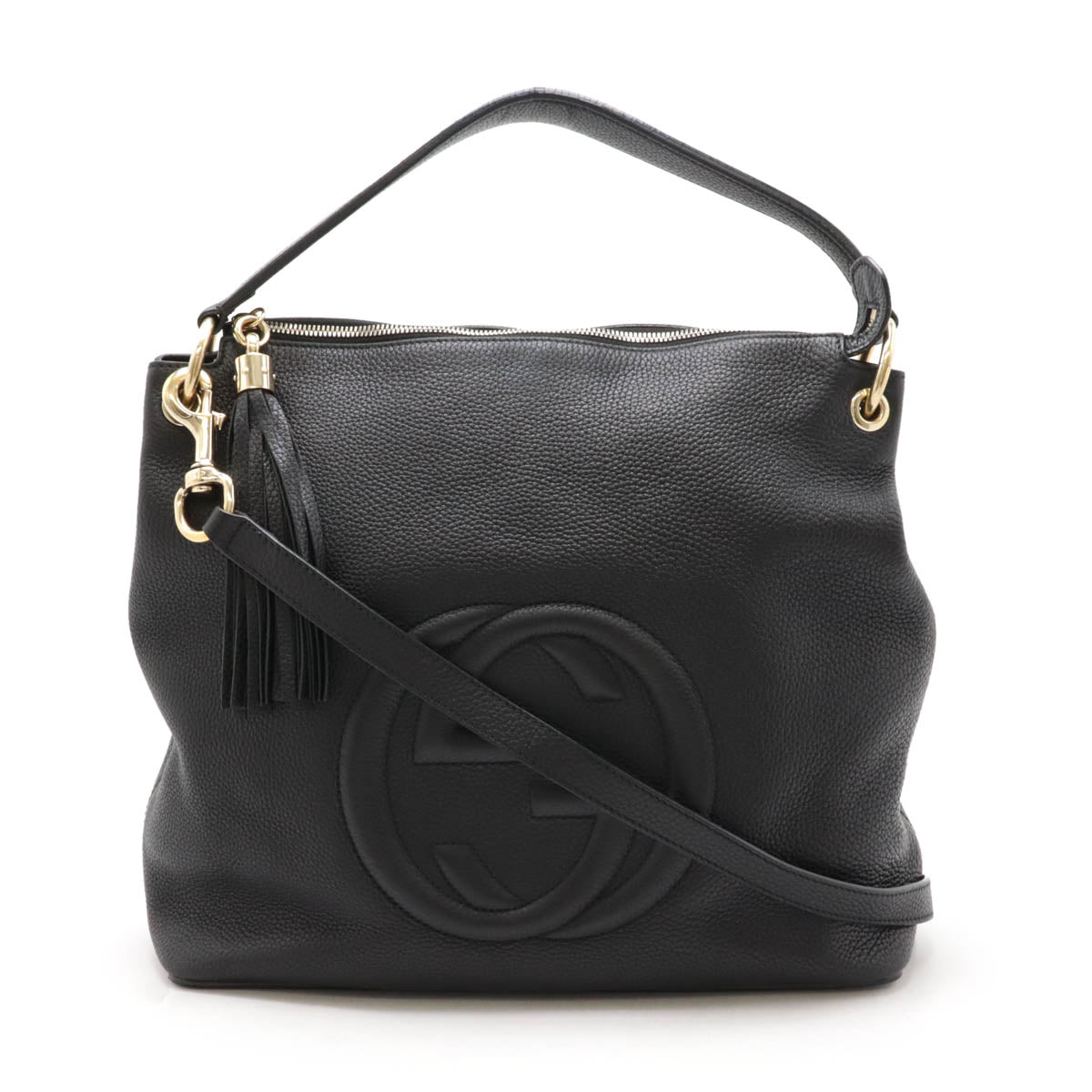 Gucci Soho Interlocking 2Way Handbag Leather Travel Bag