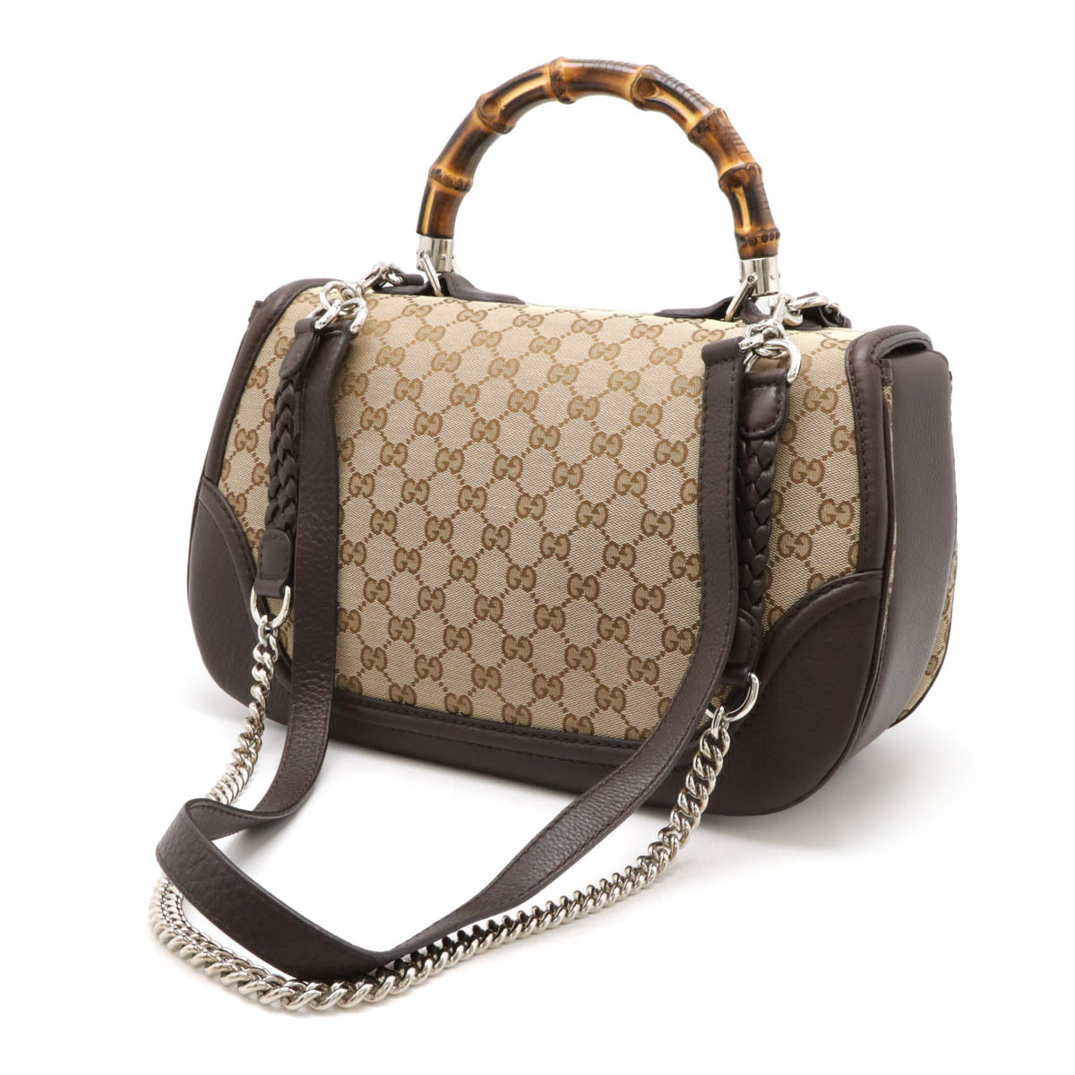 Gucci Bamboo 2Way Bag Canvas Travel Bag