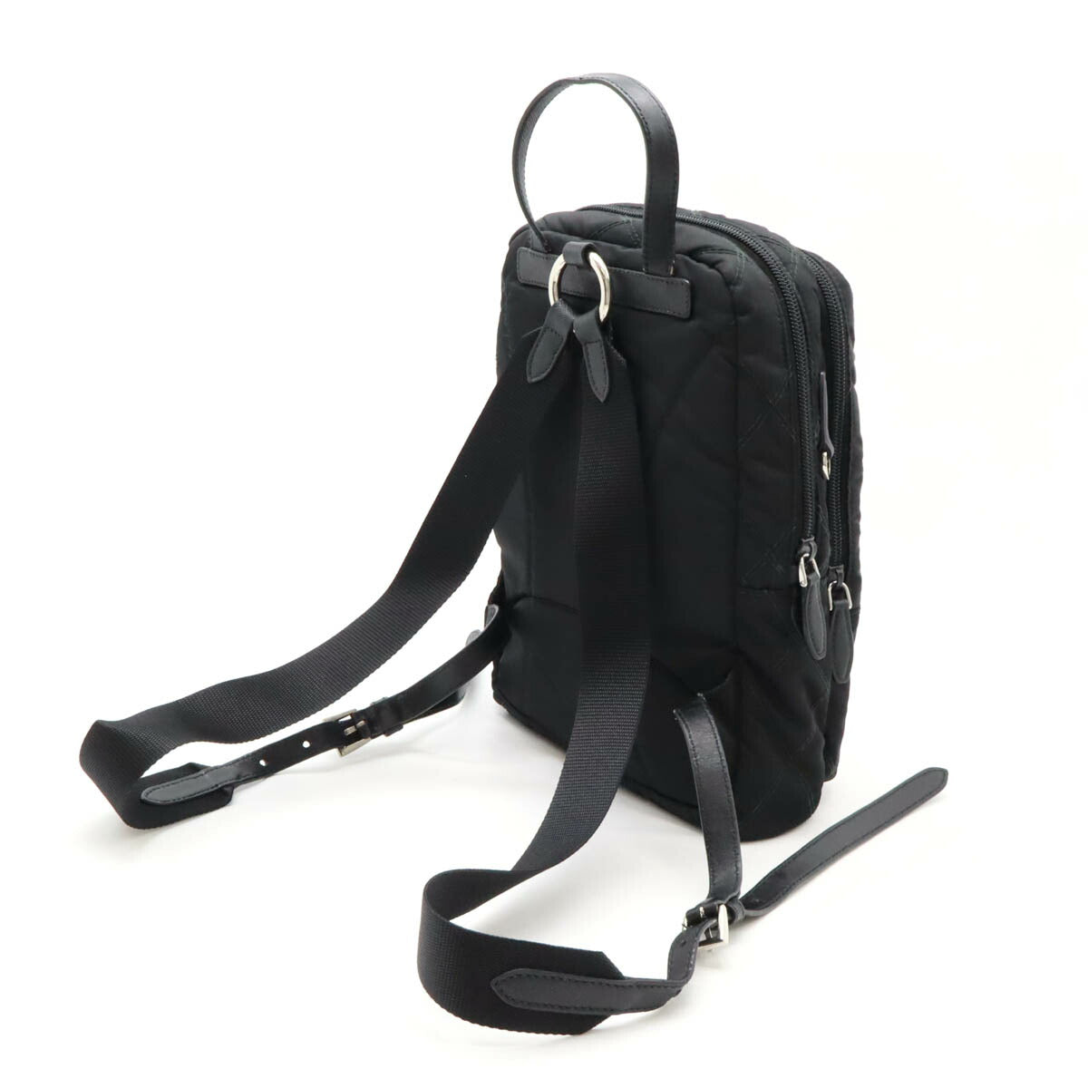 Prada Quilting Backpack 1B017 Leather Nylon Mini
