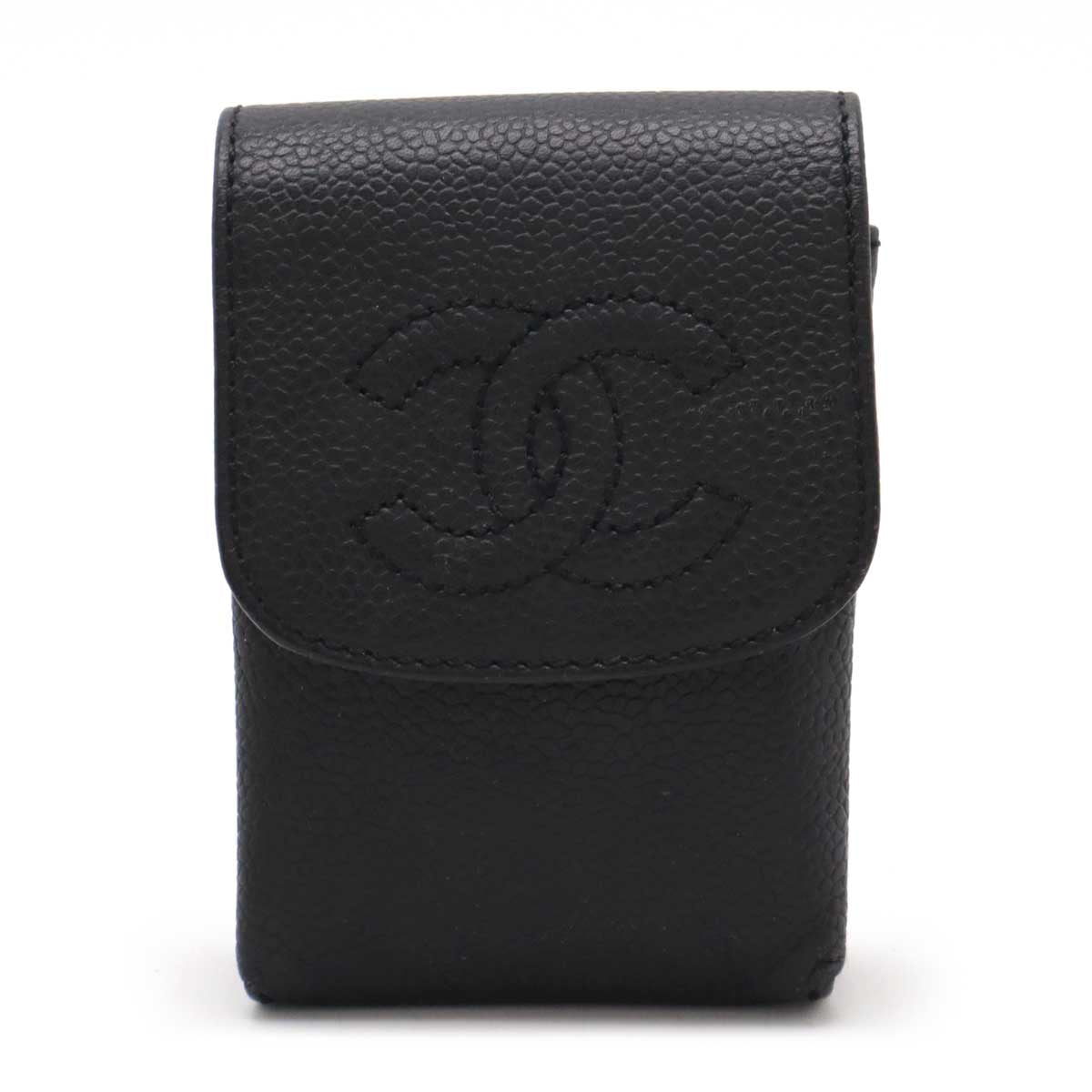 Chanel Caviar Skin Coco Mark Cigarette Case Leather A13511 Bag