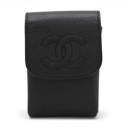 Chanel Caviar Skin Coco Mark Cigarette Case Leather A13511 Bag