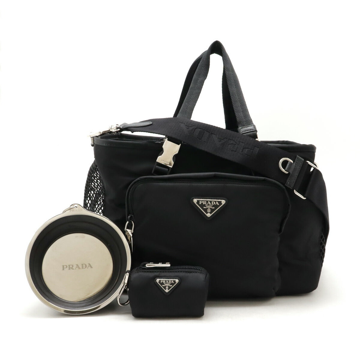 Prada Re Triangle Pet Bag 2Way 2Vc030 Nylon Logo Travel Bag