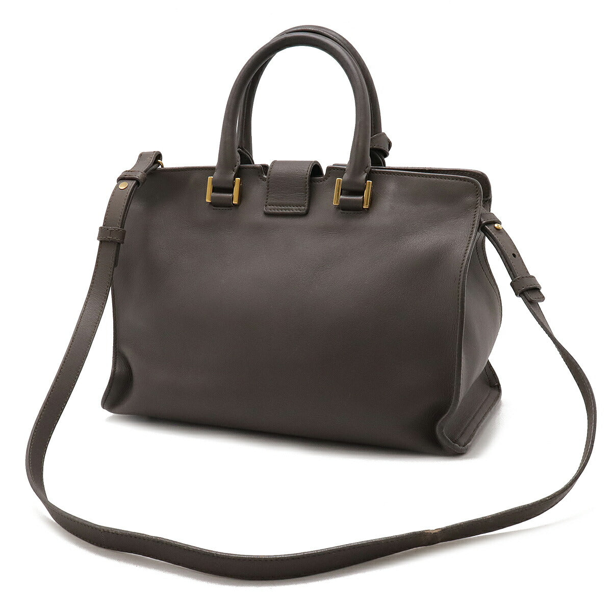 YSL Saint Laurent Paris Line Petit Cabas 2Way Bag Leather Travel Bag