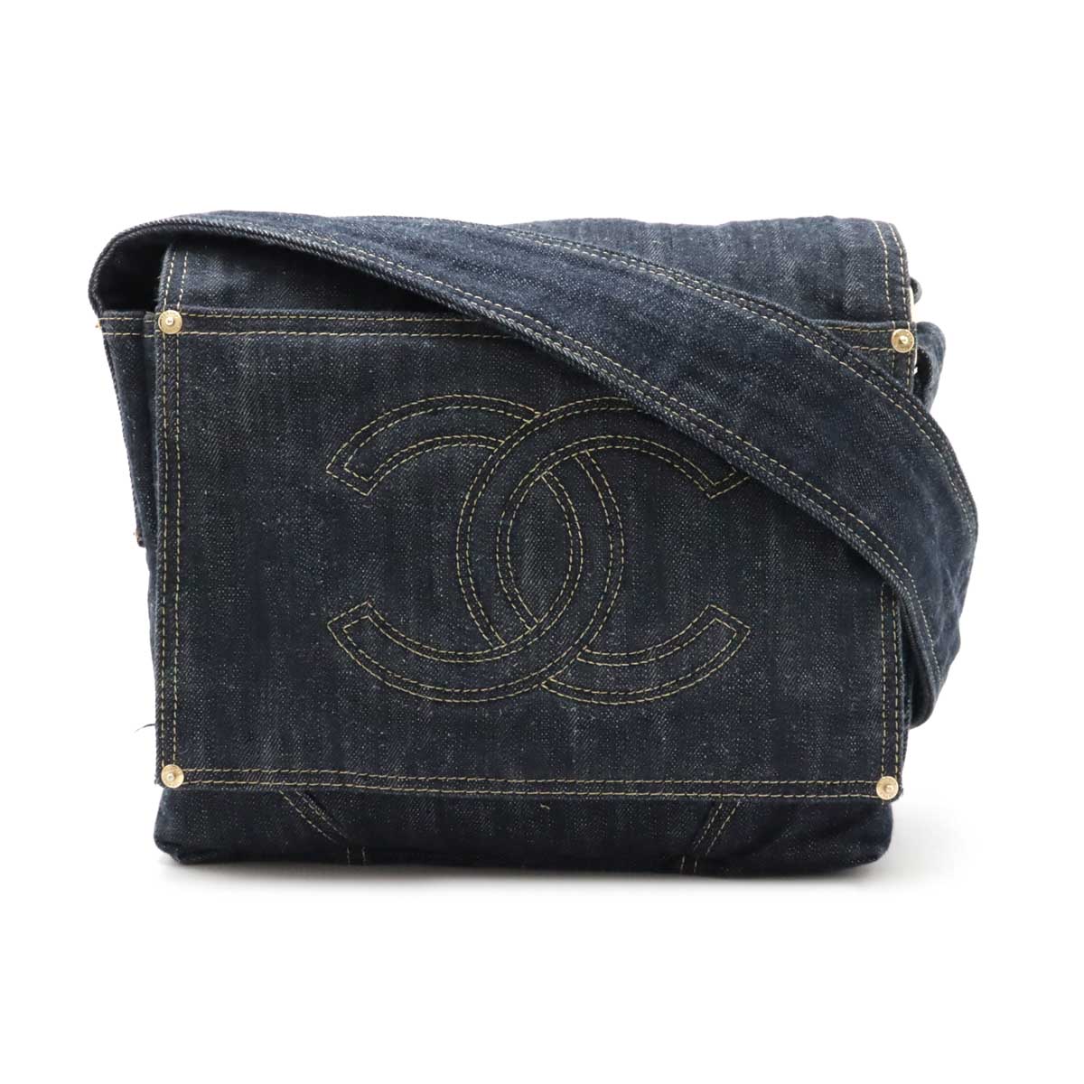 Chanel Sparkling Denim Coco Mark 2WAY Shoulder Bag A31987