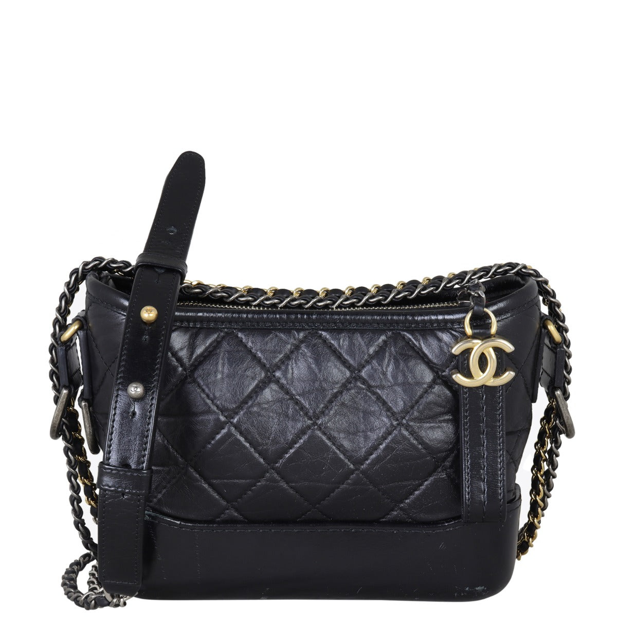 Chanel Gabrielle Hobo 28 Series Black Small Hobo Bag