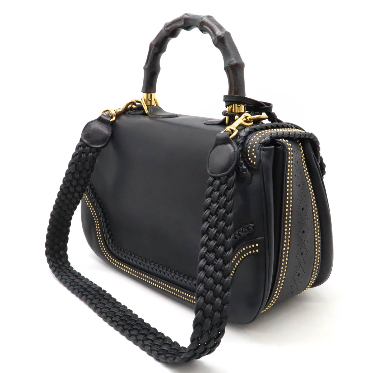 Gucci New Bamboo 2Way Handbag Travel Bag