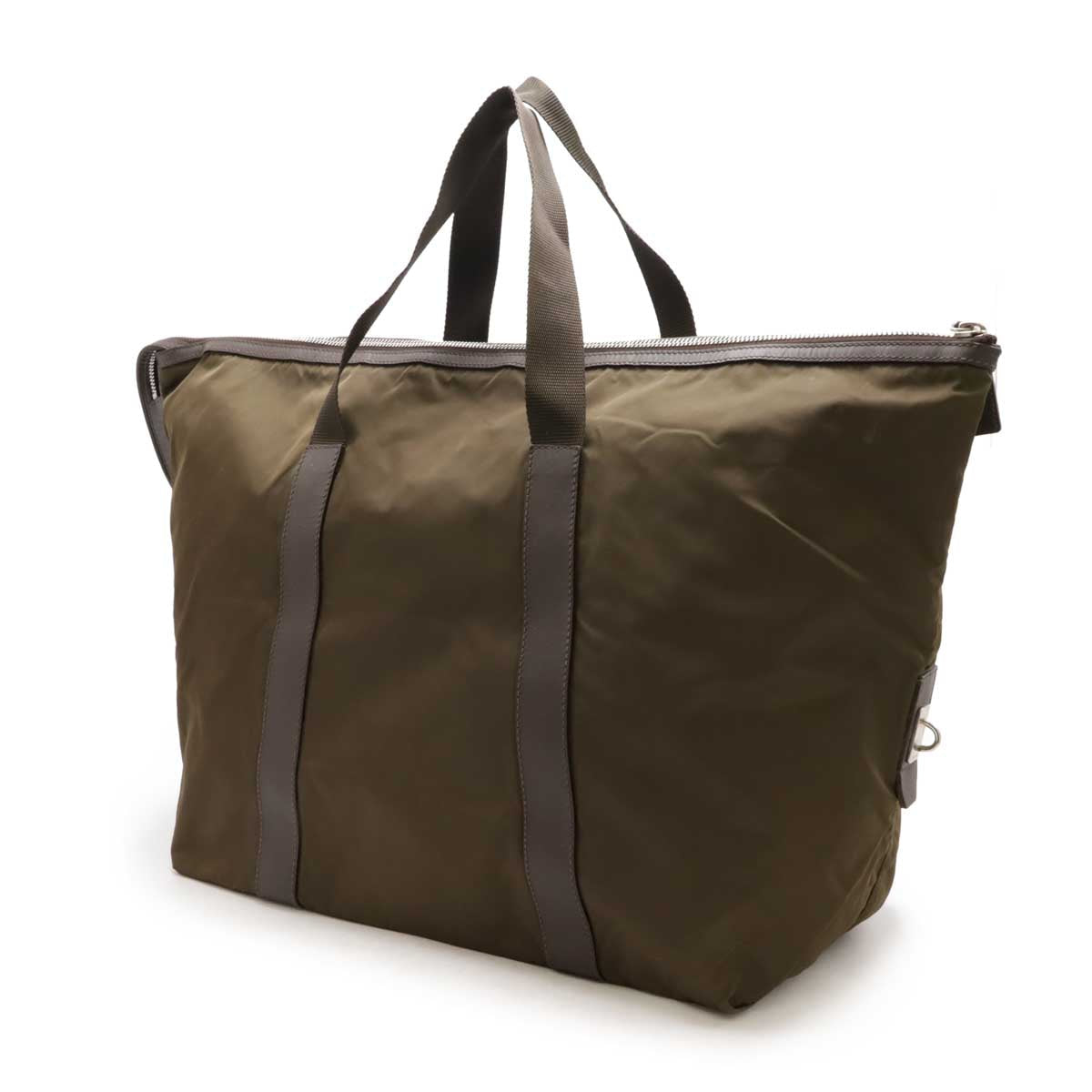 Prada Triangle Boston Bag Travel Bag Leather Nylon Logo