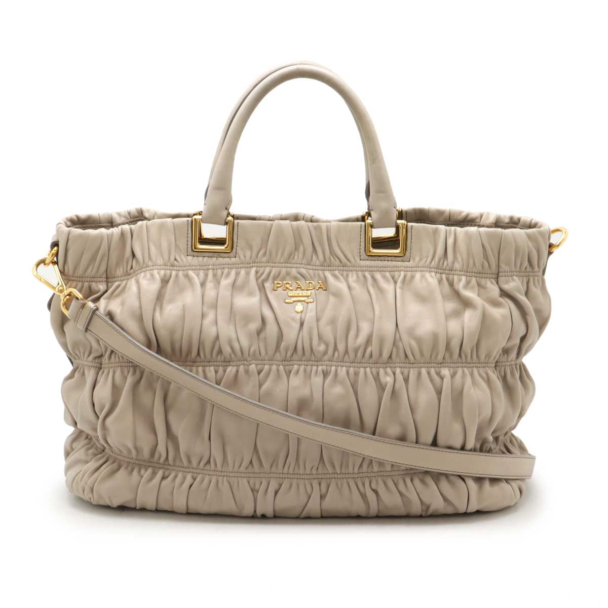 Prada Gaufre 2Way Bag Leather Travel Bag